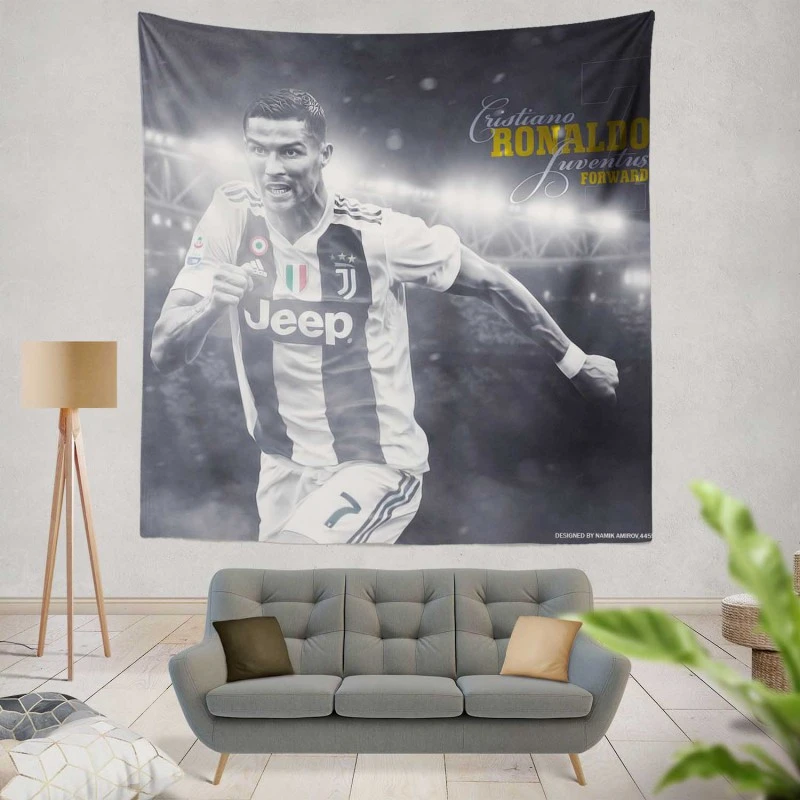 Cristiano Ronaldo Juventus Football Player Tapestry