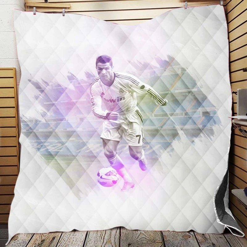 Cristiano Ronaldo La Liga Footballer Quilt Blanket