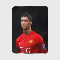 Cristiano Ronaldo Manchester United Top Player Fleece Blanket 1