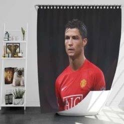 Cristiano Ronaldo Manchester United Top Player Shower Curtain