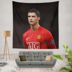 Cristiano Ronaldo Manchester United Top Player Tapestry