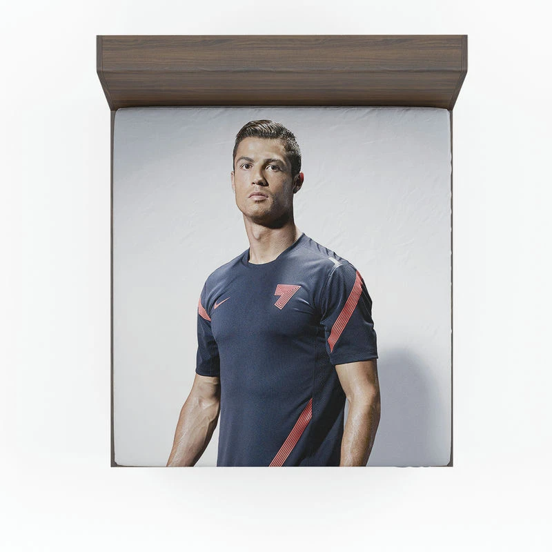 Cristiano Ronaldo Motivational Football Player Fitted Sheet