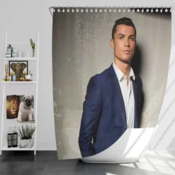 Cristiano Ronaldo Portugal Football Player Shower Curtain