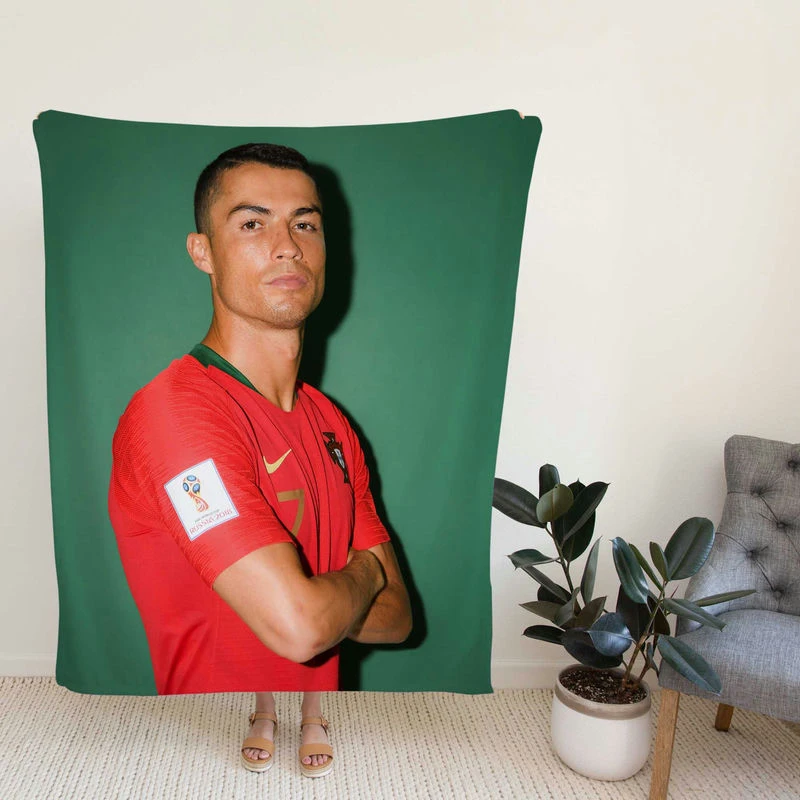 Cristiano Ronaldo Portugal Footballer Player Fleece Blanket