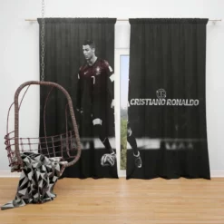 Cristiano Ronaldo Portugal Forward Football Player Window Curtain