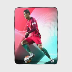 Cristiano Ronaldo Portugal Powerfull Footballer Fleece Blanket 1