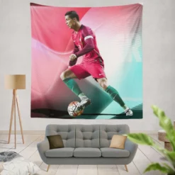 Cristiano Ronaldo Portugal Powerfull Footballer Tapestry