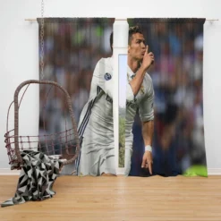 Cristiano Ronaldo Rapid Football Player Window Curtain