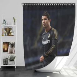 Cristiano Ronaldo Real Madrid Football Star Shower Curtain