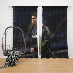 Cristiano Ronaldo Real Madrid Football Star Window Curtain