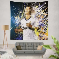 Cristiano Ronaldo Real Madrid La Liga Star Player Tapestry