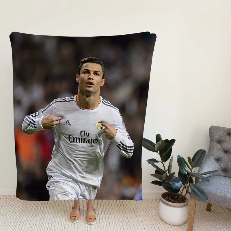 Cristiano Ronaldo Sports Player Real Madrid Fleece Blanket