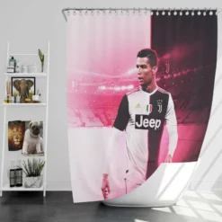 Cristiano Ronaldo The Golden Boy Of Sports Shower Curtain