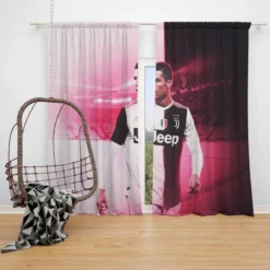 Cristiano Ronaldo The Golden Boy Of Sports Window Curtain