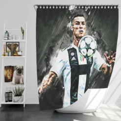 Cristiano Ronaldo UEFA Intertoto Cup Soccer Player Shower Curtain
