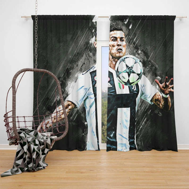 Cristiano Ronaldo UEFA Intertoto Cup Soccer Player Window Curtain