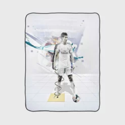 Cristiano Ronaldo determined Madrid Footballer Fleece Blanket 1