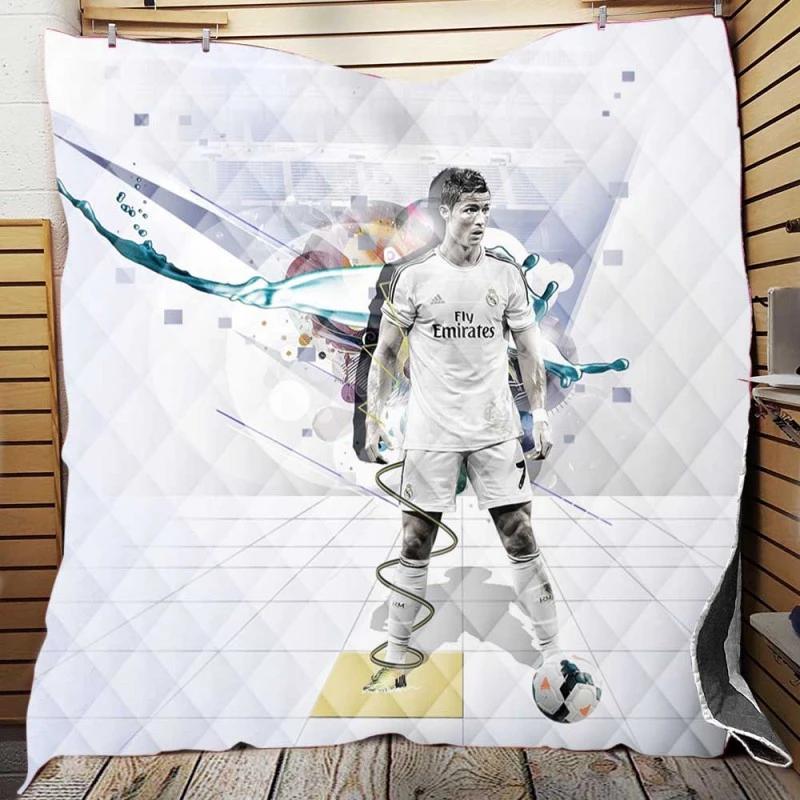 Cristiano Ronaldo determined Madrid Footballer Quilt Blanket