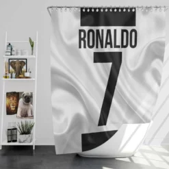 Cristiano Ronaldo dos Santos Aveiro Player Shower Curtain