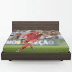 Cristiano Ronaldo energetic Football Player Fitted Sheet 1