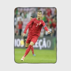 Cristiano Ronaldo energetic Football Player Fleece Blanket 1