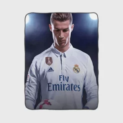 Cristiano Ronaldo in FIFA 18 Video Game Fleece Blanket 1