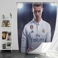 Cristiano Ronaldo in FIFA 18 Video Game Shower Curtain