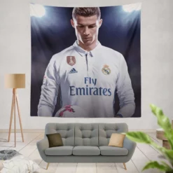 Cristiano Ronaldo in FIFA 18 Video Game Tapestry