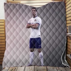 Cristiano Ronaldo in Portugal White Jursey Quilt Blanket