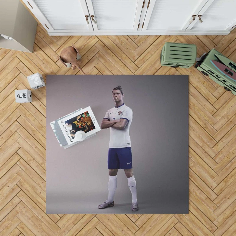 Cristiano Ronaldo in Portugal White Jursey Rug