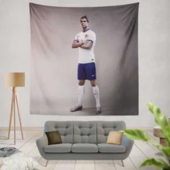 Cristiano Ronaldo in Portugal White Jursey Tapestry