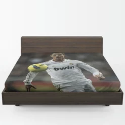 Cristiano Ronaldo in Real Madrid White Jersey Fitted Sheet 1