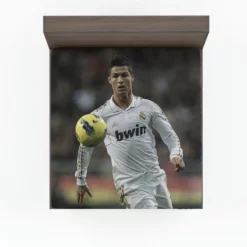 Cristiano Ronaldo in Real Madrid White Jersey Fitted Sheet