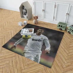 Cristiano Ronaldo in Real Madrid White Jersey Rug 1