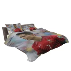 Cristiano Ronaldo in Striped Portugal Jersey Bedding Set 2