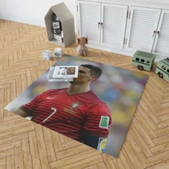 Cristiano Ronaldo in Striped Portugal Jersey Rug 1