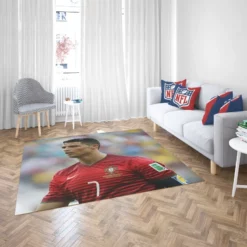 Cristiano Ronaldo in Striped Portugal Jersey Rug 2