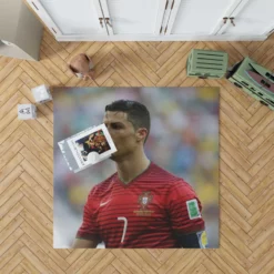 Cristiano Ronaldo in Striped Portugal Jersey Rug