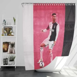 Cristiano Ronaldo in juventus Club Shower Curtain