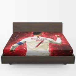 Cristiano Ronaldo lean Soccer Player Fitted Sheet 1