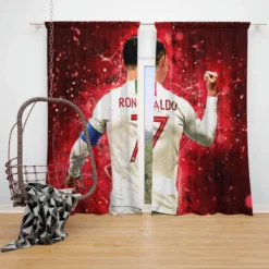 Cristiano Ronaldo lean Soccer Player Window Curtain