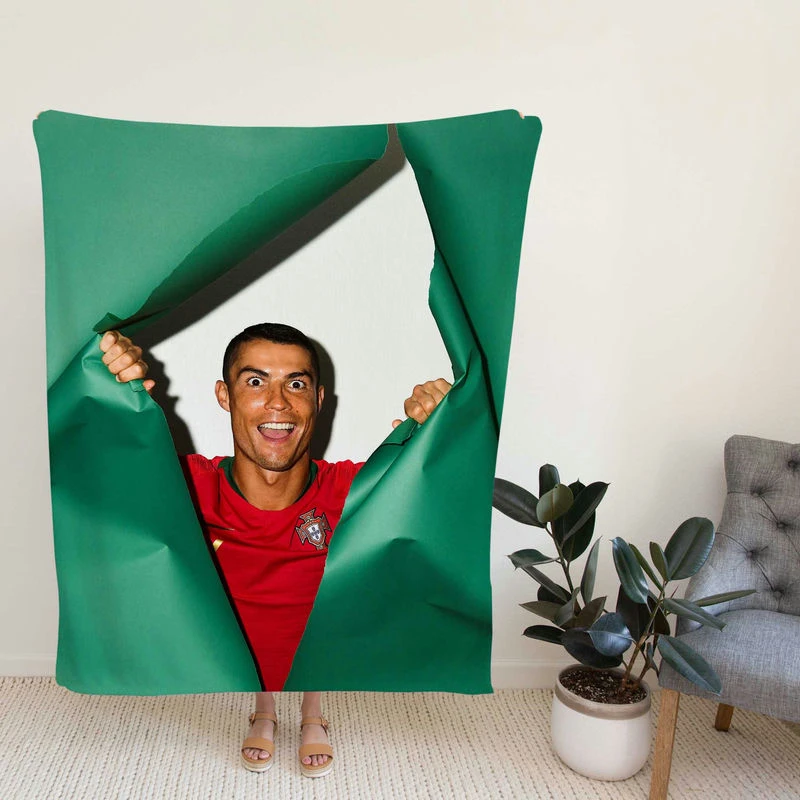 Cristiano Ronaldo mercurial Soccer Player Fleece Blanket