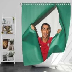 Cristiano Ronaldo mercurial Soccer Player Shower Curtain