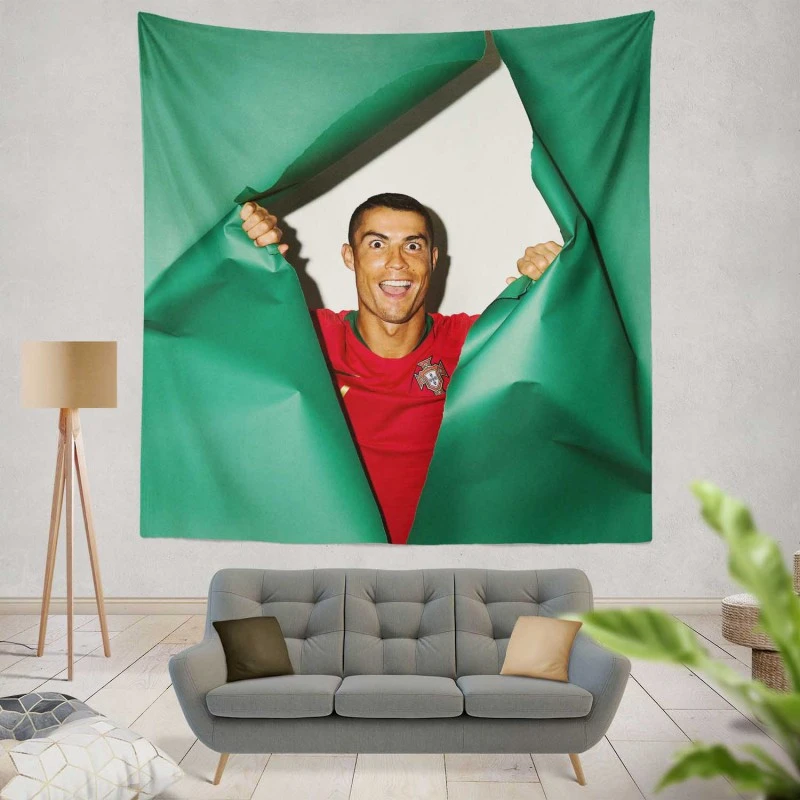 Cristiano Ronaldo mercurial Soccer Player Tapestry