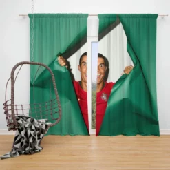 Cristiano Ronaldo mercurial Soccer Player Window Curtain