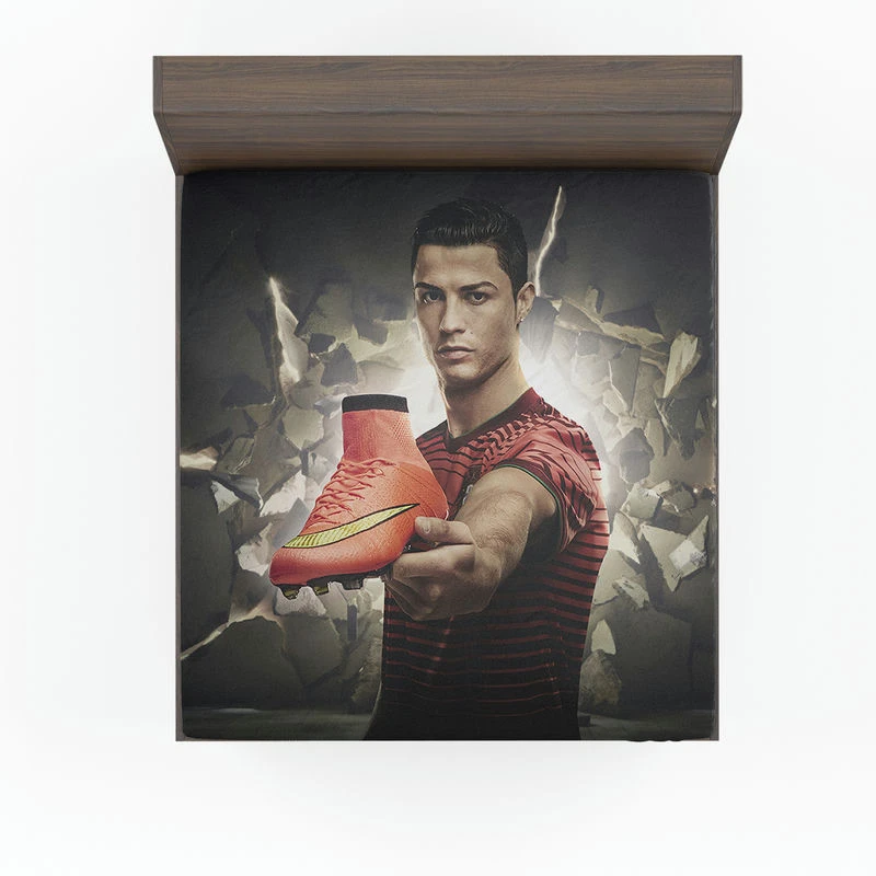 Cristiano Ronaldo sportive Football Player Fitted Sheet