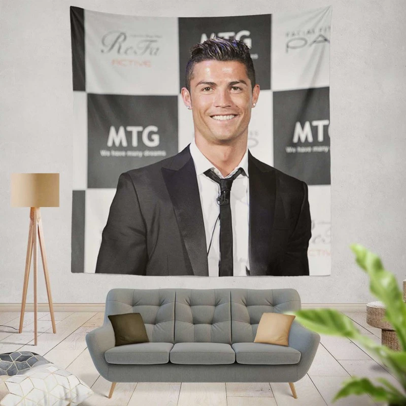 Cristiano Ronaldo spright Football Player Tapestry