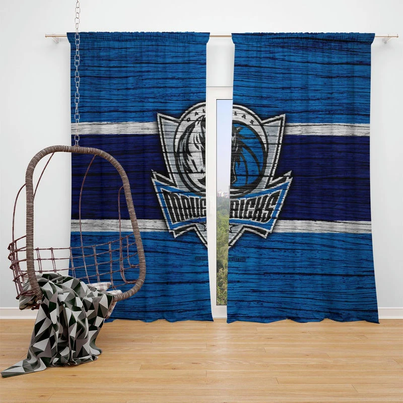 Dallas Mavericks NBA Basketball Team Logo Window Curtain