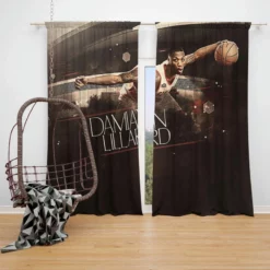 Damian Lillard NBA Portland Trail Blazers Player Window Curtain