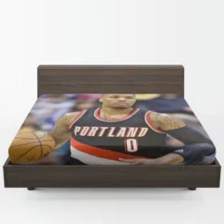 Damian Lillard Powerful NBA Basketball Player Fitted Sheet 1